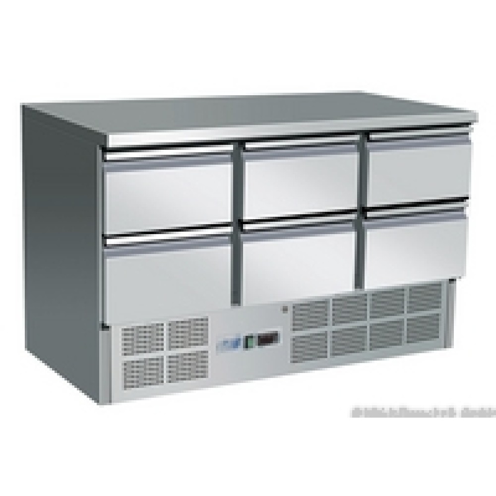 KTM 306 Kühltisch mit 6 Schubladen GN 1/1 -1370x700x875mm