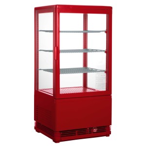 Tischkühlvitrine SC-70 Rot Farbe -430x380x880mm