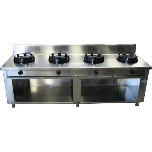 Chinesische Herde mit 4 Brenner ( Standgeräte )2400x700x850mm
