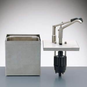 Komplett mit eckigem Behälter aus Edelstahl 18/8