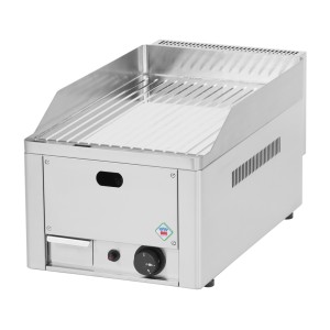 Tischgerät GAS Griddlepatte Chromstahl gerillt/330x600x220mm Tischgerät GAS Griddlepatte Chromstahl gerillt/330x600x220mm