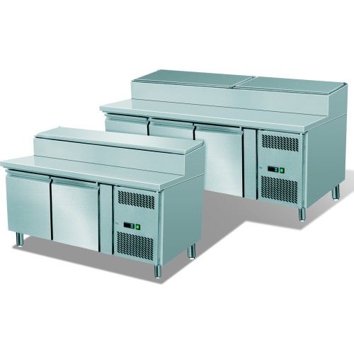 Pizzatisch American Style mit 3 gekühlte Türfächer /1500x800x105 Pizzatisch American Style mit 3 gekühlte Türfächer /1500x800x105