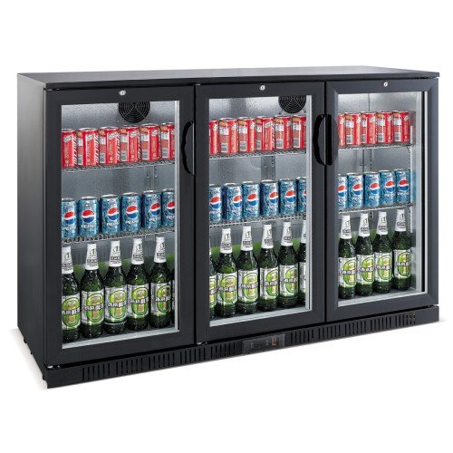 LG-330H Schwarz  Glastürkühlschrank   1350x520x900mm