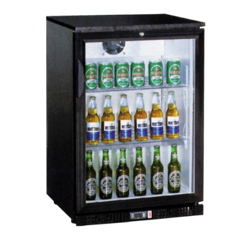 LG-138 Schwarz  Glastürkühlschrank   600x520x900mm