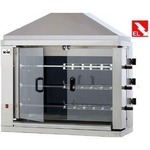 MCM 3EV Elektro Glaskeramik-Grills 18 Hähnchen/1098x480x820