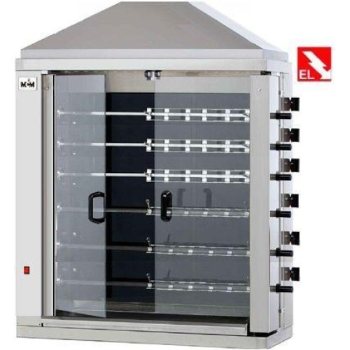 MCM 6EV Elektro Glaskeramik-Grills 36 Hähnchen /1098x480x1860mm