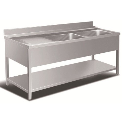 Spültisch 2 Becken Rechts 1600x600x850mm