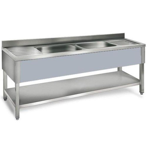 Spültisch 2 Becken Mittig 2000x700x950mm