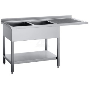 Spülmaschinentisch 2 Becken Links 1800x600x950mm Spülmaschinentisch 2 Becken Links 1800x600x950mm