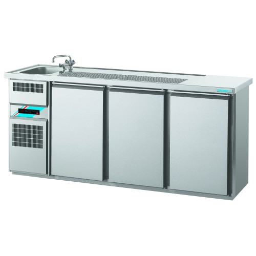 Chromonorm Getränketheken mit 1 Becken GN 1/1 /2100x700x980mm Chromonorm Getränketheken mit 1 Becken GN 1/1 /2100x700x980mm