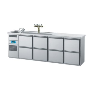 Chromonorm Getränketheken mit 1 Becken GN 1/1 /2650x700x980mm