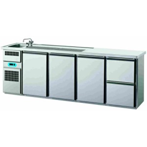 Chromonorm Getränketheken mit 1 Becken GN 1/1 /2650x700x980mm