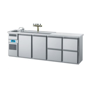 Chromonorm Getränketheken mit 1 Becken GN 1/1 /2650x700x980mm