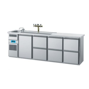 Chromonorm Getränketheken mit 1 Becken GN 1/1 /2650x700x980mm