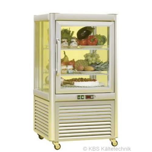 Panoramakühlvitrinen in Bronze mit 3 Rosten 680x690x1220mm