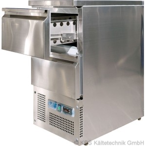 KTM Kühltisch mit 2 halben Schubladen-438x700x875mm