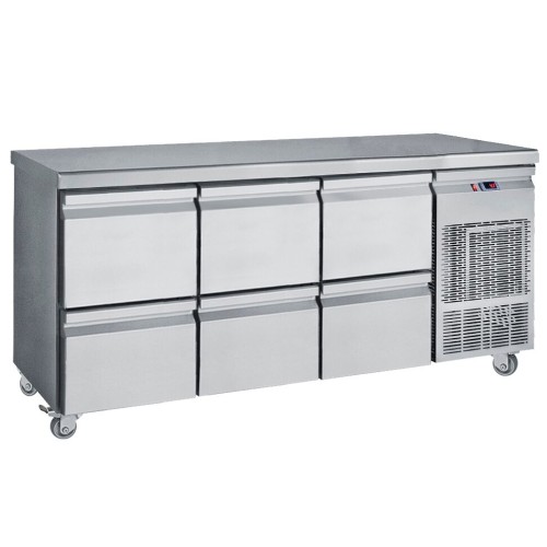Kühltisch für Unterbau mit 6 Schubladen