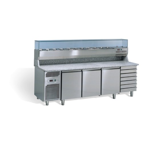 Studio54 Pizza Kühltisch TEQUILA 2420 mit Kühlaufsatz Studio54 Pizza Kühltisch TEQUILA 2420 mit Kühlaufsatz