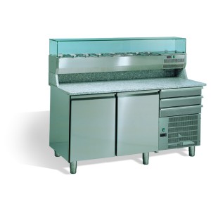 Studio54 Pizza Kühltisch TEQUILA 1600 mit Kühlaufsatz