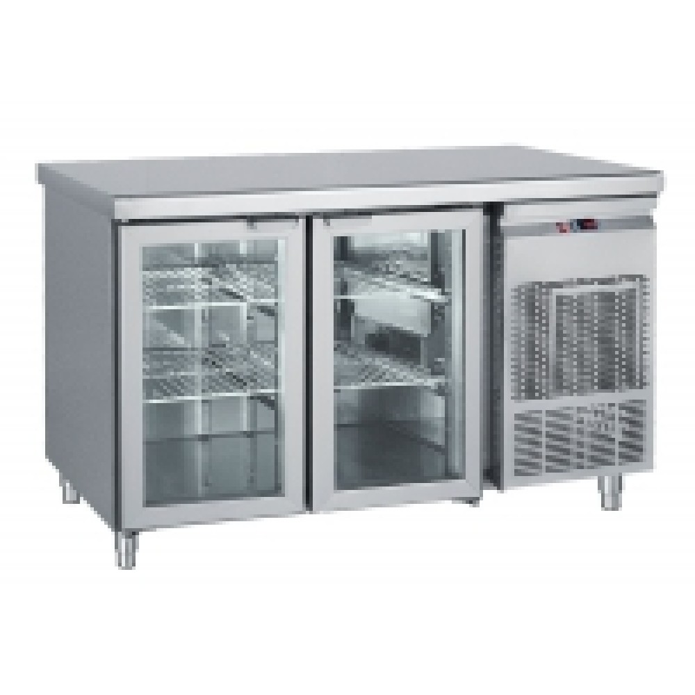 Tiefkühltisch mit 2 Glas Türen 1400x700x850mm