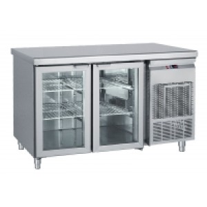 Tiefkühltisch mit 2 Glas Türen 1400x700x850mm Tiefkühltisch mit 2 Glas Türen 1400x700x850mm