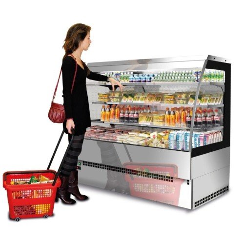 Edelstahl Wandkühlregal für Selbsbedienung 1200x780x1510mm