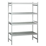 Grundregalsysteme für Kühlzellen 3 Böden BxTxH 1300x370x1670mm