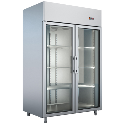 Gewerbekühlschrank Glastür Umluft  / 1370x820x2070mm