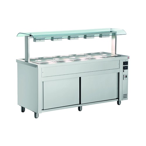 Mobile 5x GN 1/1 Bain-Marie mit Niesschutz 1795x700x1310mm Mobile 5x GN 1/1 Bain-Marie mit Niesschutz 1795x700x1310mm
