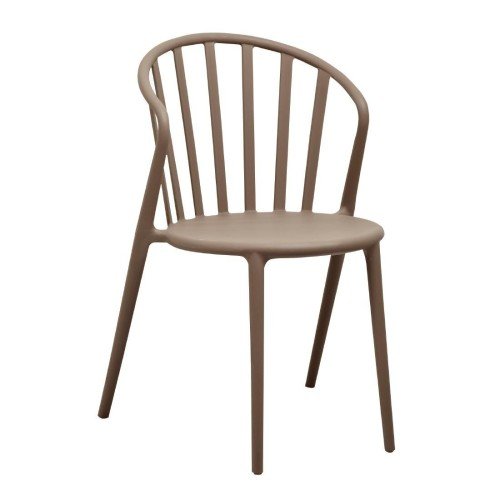 Stapelbarer Armlehnenstuhl im Lattenstill Rot