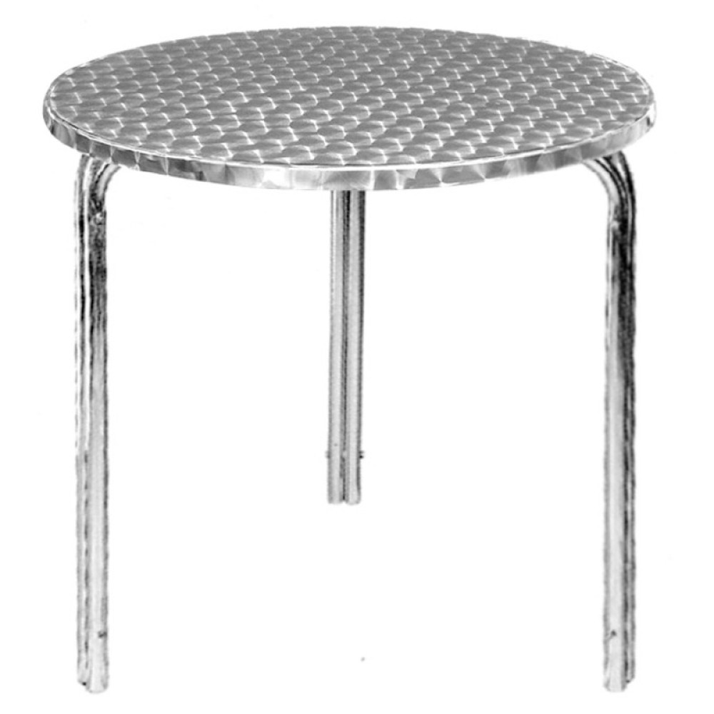Bolero Stapelbare Bistrotisch Edelstahlplatte Rund Ø 60cm