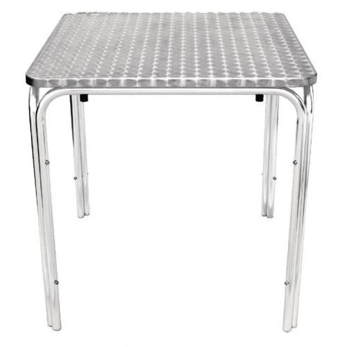 Bolero Stapelbare Bistrotisch Edelstahlplatte 700x700x720mm