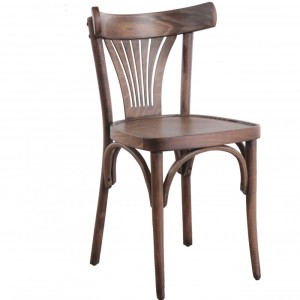 Bistrostuhl mit Holzsitz