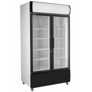 Saro Getränkekühlschrank mit Werbetafel - 2 türig Saro Getränkekühlschrank mit Werbetafel - 2 türig