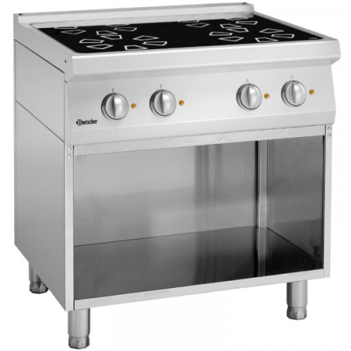Bartscher 4 Felder Elektroherd Glaskeramik Unterbau offen 80x70x Bartscher 4 Felder Elektroherd Glaskeramik Unterbau offen 80x70x