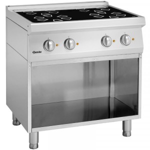 Bartscher 4 Felder Induktionsherd Unterbau offen 80x70x85cm