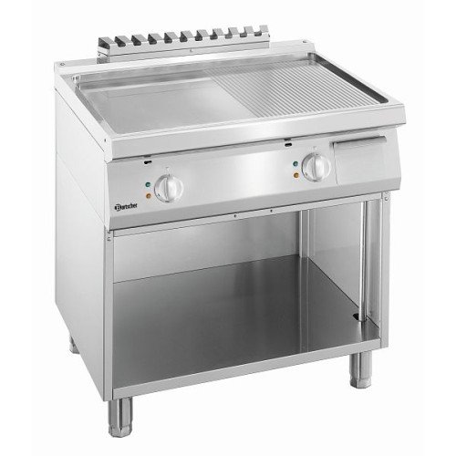 Bartscher Elektro Griddleplatte 1/2-1/2 Unterbau Offen 80x70x85c