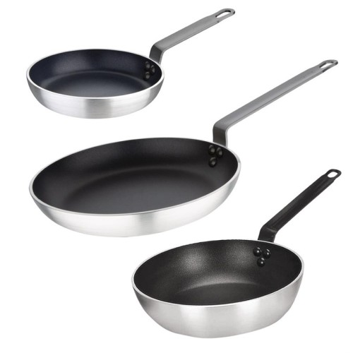 Vogue Cook Like A Pro 3-teiliges Set aus Bratpfanne und Sauteuse mit Antihaftbeschichtung Vogue Cook Like A Pro 3-teiliges Set aus Bratpfanne und Sauteuse mit Antihaftbeschichtung
