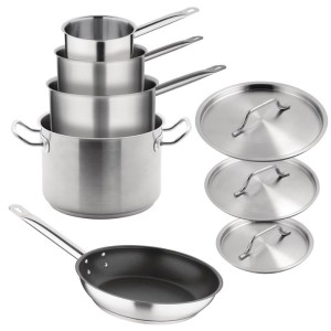 Vogue Cook Like A Pro 5-teiliges Induktionskochgeschirr-Set aus Edelstahl 
