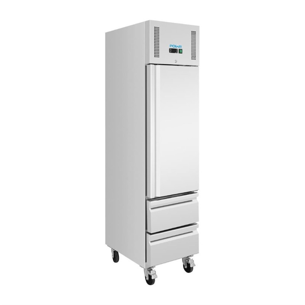 Polar G-Serie Einzeltür & 2 Schubladen Slimline GN Schrankkühlschrank 