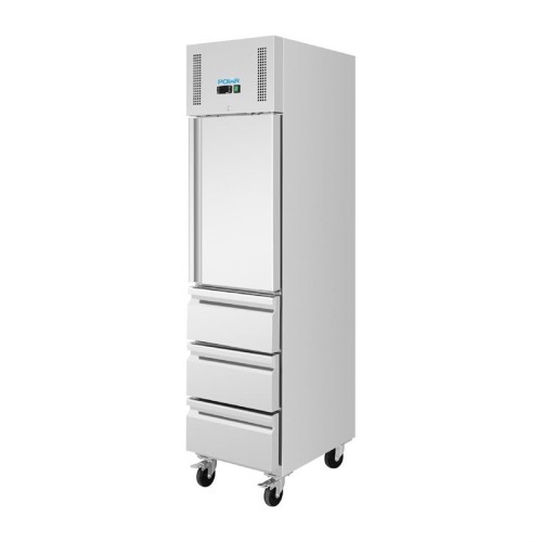Polar G-Serie Einzeltür & 3 Schubladen Slimline GN Schrankkühlschrank 